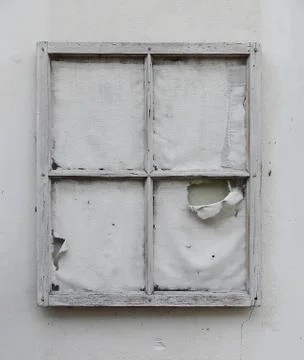 Window with white sheets for glass Stock Photos