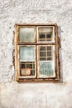 Window On White Wall Stock Photos