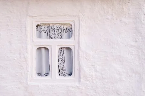 Window whitewashed wall Stock Photos