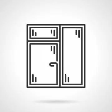 Window with window leaf line vector icon Stock Illustration