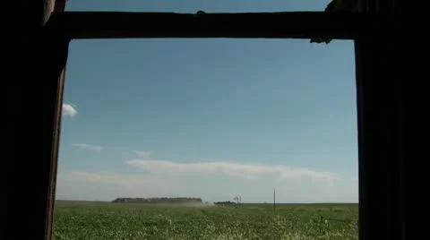 Window-without-glass-farm-field Video stock 12616706