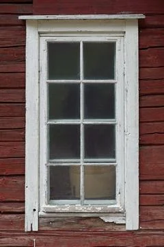 Window on wood wall. Stock Photos