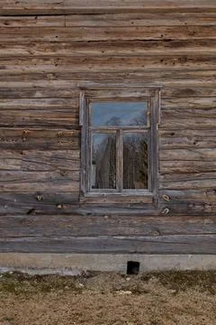 Window on wood wall. Stock Photos