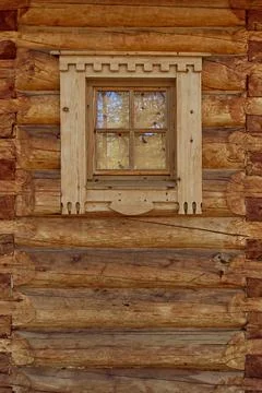 Window on wood wall. Stock Photos