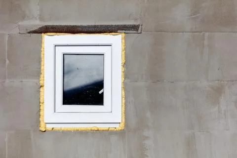 A window with a yellow border Stock Photos