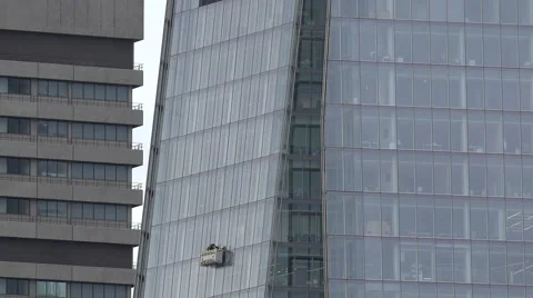 Windowcleaners on the Shard Building Stock Footage 68816816