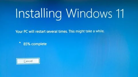 Windows 11 installation Stock Photos