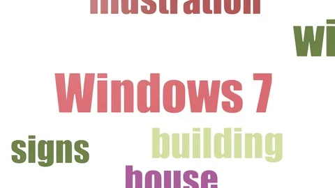 Windows 7 Tag Cloud Animated Isolated On White Stock Footage 107234198