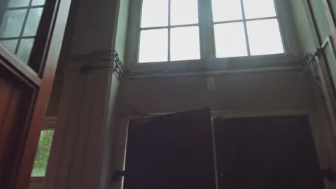 Windows in abandoned room Stockbeeldmateriaal 85843906