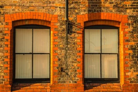 Windows In Albert Dock,Liverpool Stock Photos