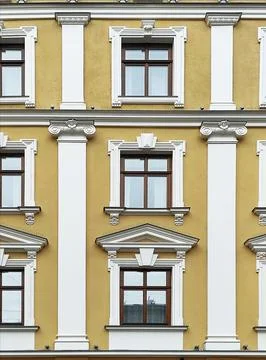 Windows in an ancient house Stock Photos