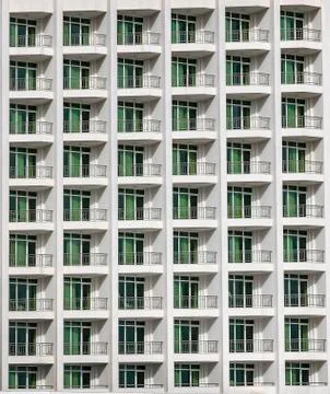 Windows and  balcony. Foto stock
