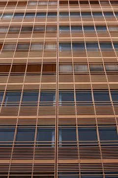 Windows and blinds on the facade Stock Photos