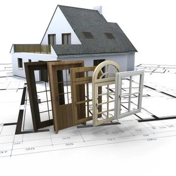 Windows and doors choice Stock Illustration