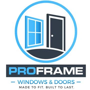 Windows and Doors Construction Logo Design Stock Illustration