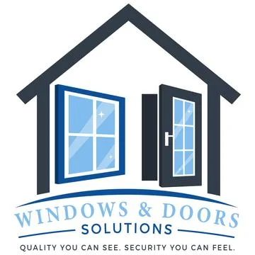 Windows and Doors Home Construction Logo Design Stock Illustration