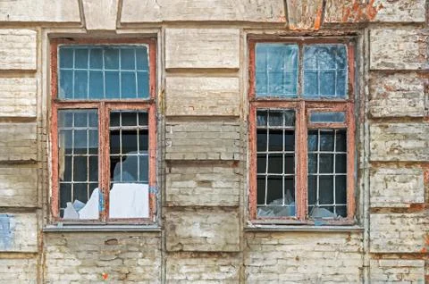 Windows with antique bars Stock Photos