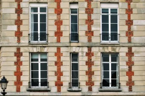 Windows with balconies. Stock Photos
