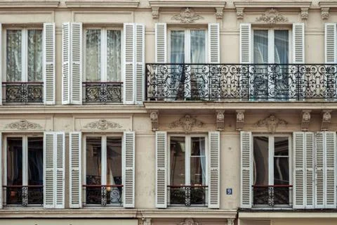 Windows with balcony. Stock Photos