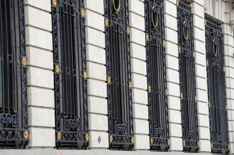 Windows with bars 写真素材