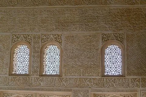 Windows between carving Stock Photos
