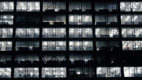 Windows of business center Видео 72370260