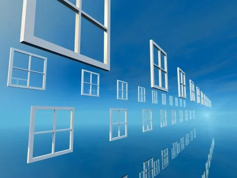 Windows of Choice Bright Blue Day 스톡 일러스트