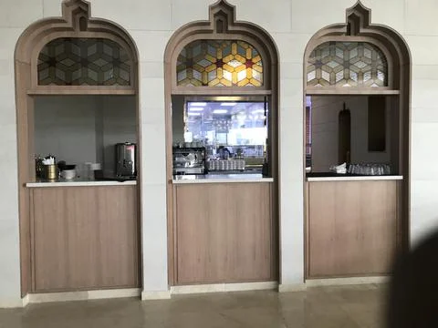Windows for the coffee shop Stock Photos