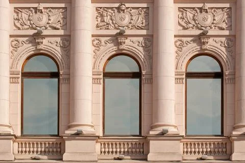 Windows with columns. Stock Photos