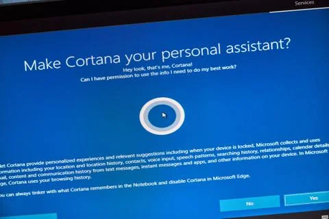Windows Cortana, personal assistant Fotos Stock