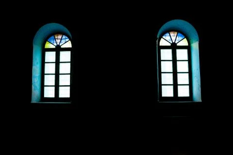 Windows in the dark Stock Photos
