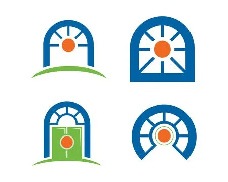 Windows door classic logo icon Stock Illustration