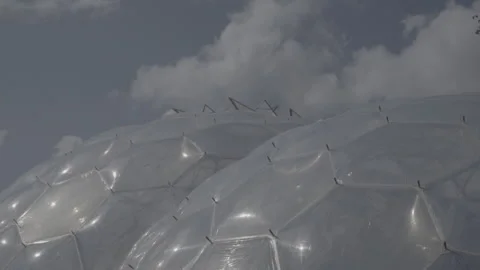 Windows Of The Eden Project Located In The UK - No LUT Version Stock Footage 221828900