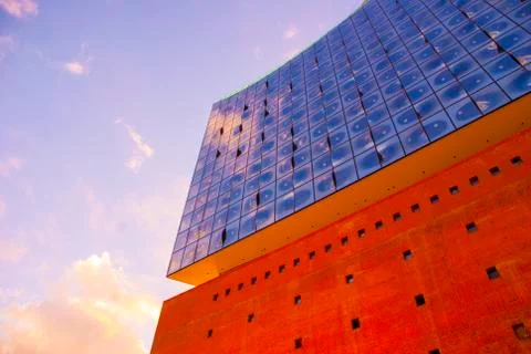 Windows of the Elbe Philharmonic Hall Stock Photos