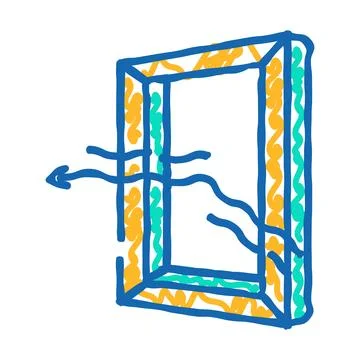 Windows energy efficient icon doodle illustration Ilustración de archivo