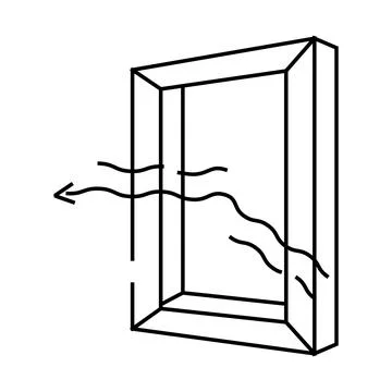 Windows energy efficient line icon vector illustration Stock Illustration