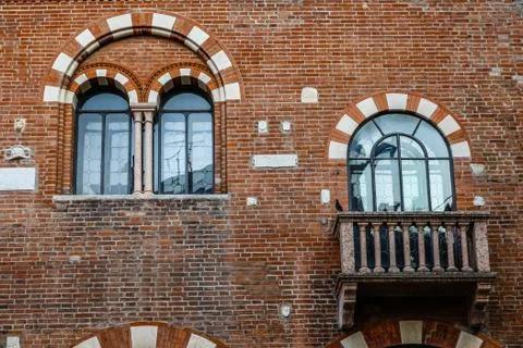 Windows in the facades 스톡 사진