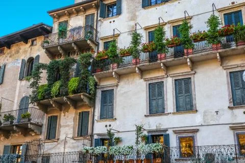 Windows in the facades 스톡 사진