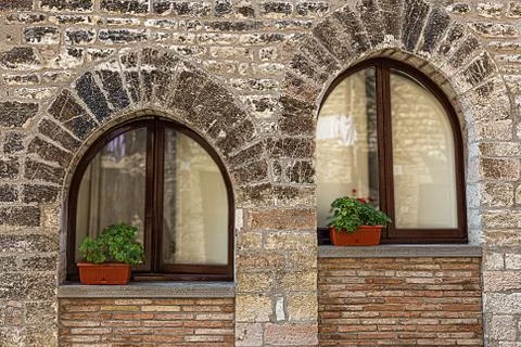 Windows in the facades Stock Photos