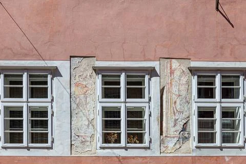 Windows in the facades Foto stock