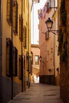 Windows fitted with security bars in Cuenca Spain Stock Photos