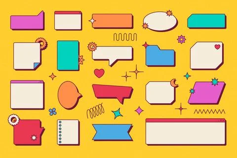 Windows frame box. Retro browser chat dialog. Computer interface. Message Stock Illustration