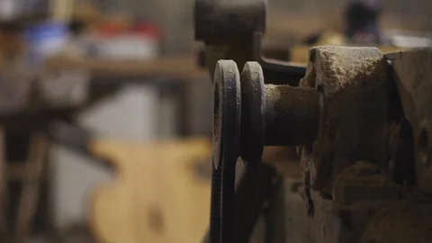 Windows frame production in joinery Stock Footage 100174979
