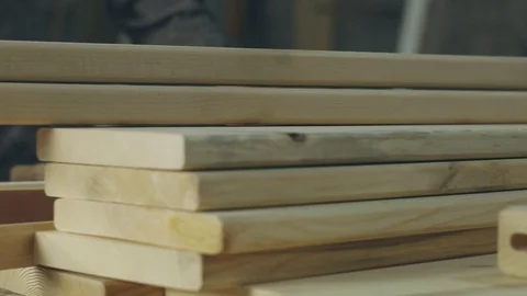 Windows frame production in joinery Stock Footage 102648589