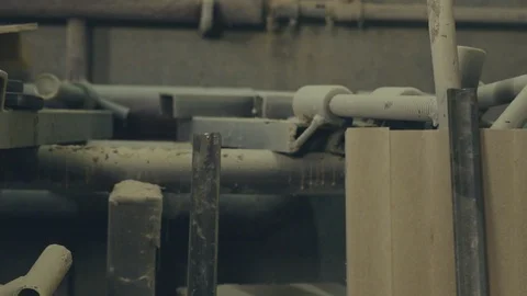 Windows frame production in joinery Stock Footage 103254142