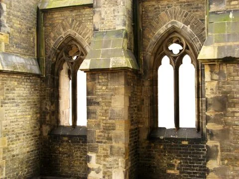 Windows of gothic cathedral Stock Photos