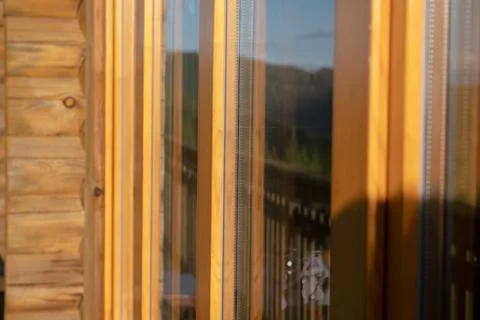 Windows with high-performance frames for thermal and acoustic insulation Stock Photos