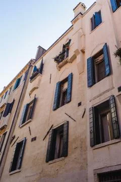 Windows of the house in Venice Stock Photos