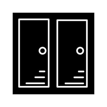 Windows icon, vector illustration, black sign on isolated background Ilustración de archivo