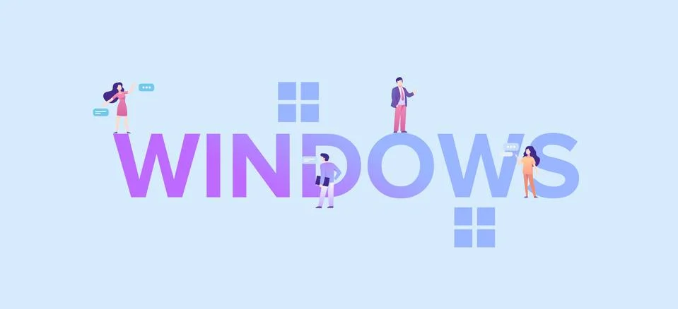 Windows illustration. Popular software technology for computer and mobile Stock Illustration